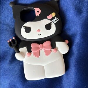 Cute Black and Pink Cartoon Phone Case iPhone case fits 12.13,14,15